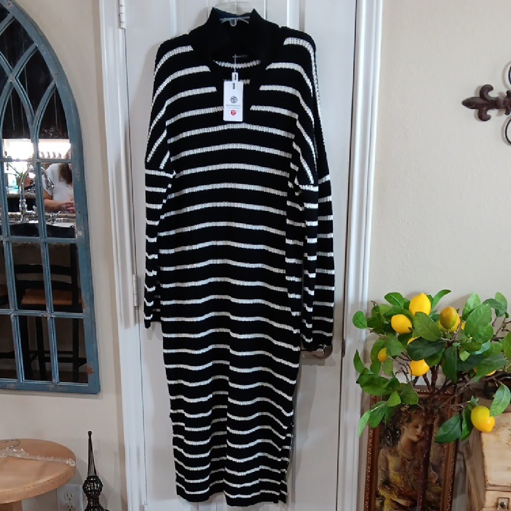 Striped Black and White Maxi Dress